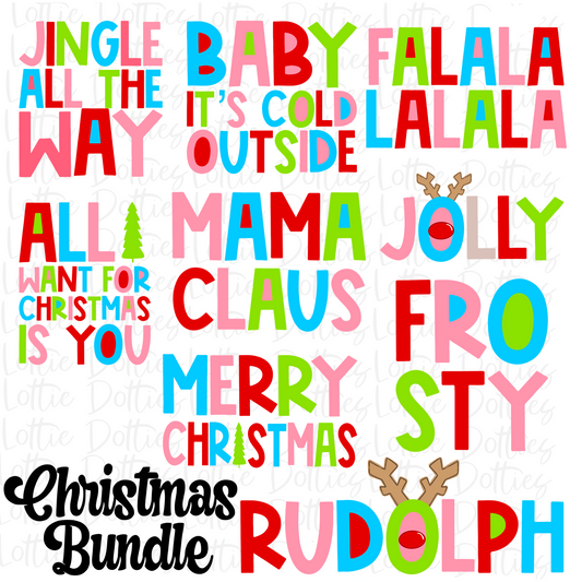 Christmas Bundle 1 PNG - Christmas Sublimation - Digital Download Whimsical