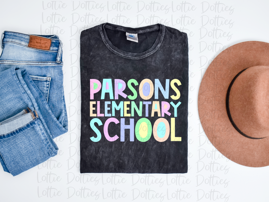 Parsons Elementary School Png- Sublimation Design- Digital Download - Pastel