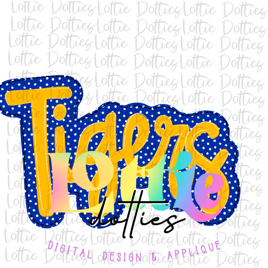 Tigers  - PNG - sublimation design - Digital Download - Royal and  Gold