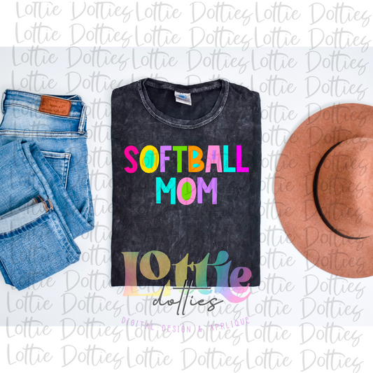 Softball Mom Png - Bright Sublimation - Digital Download