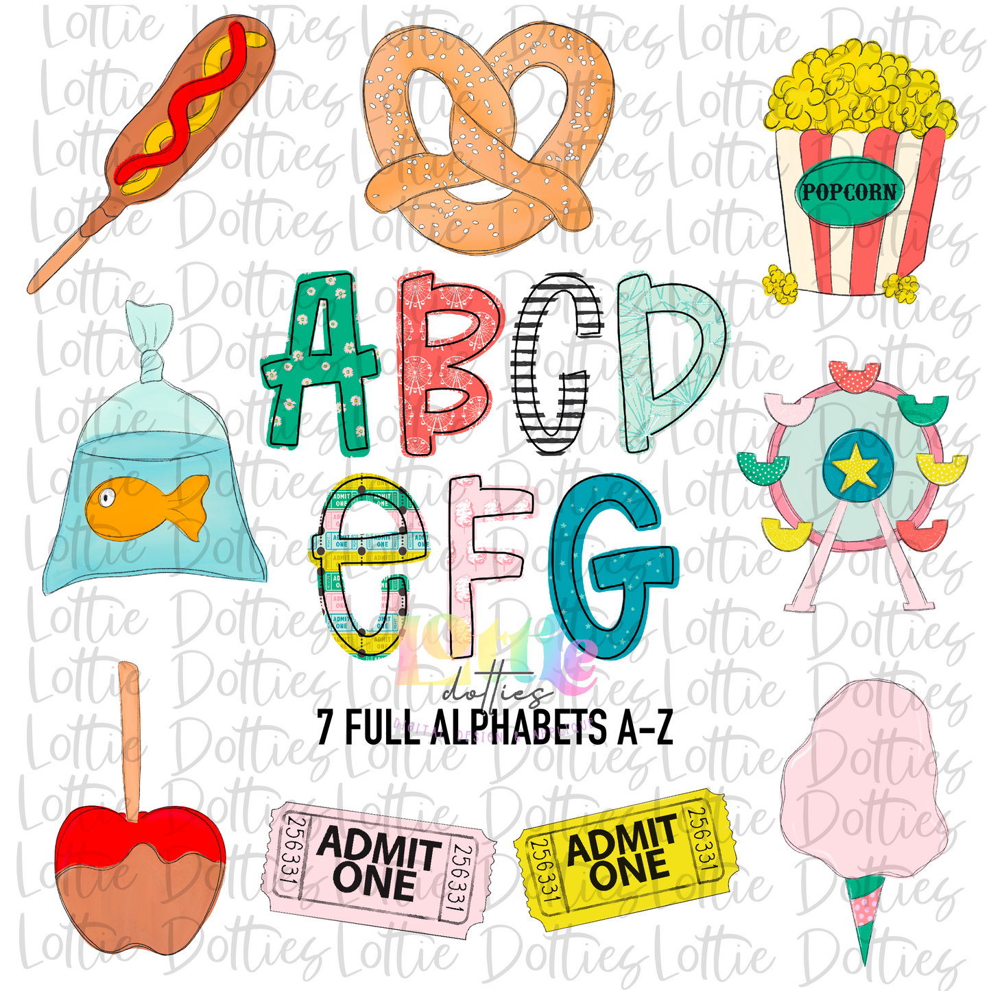 State Fair Alpha - Alpha Pack - Alphabet Clipart - Instant Download