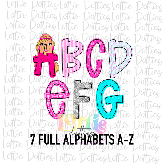 Doll Alpha - Alpha Pack - Alphabet Clipart - Instant Download