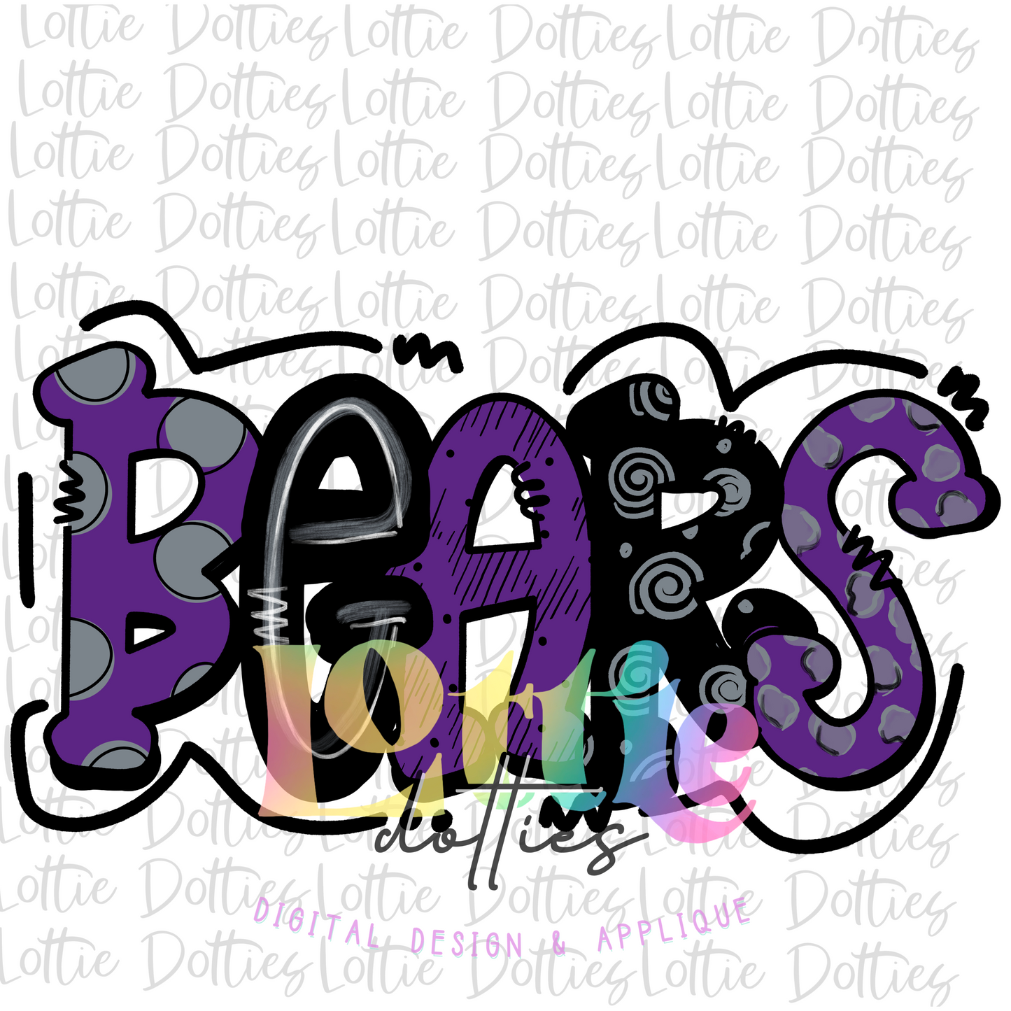 Bears PNG - Bears  sublimation design - Digital Download Purple and Black