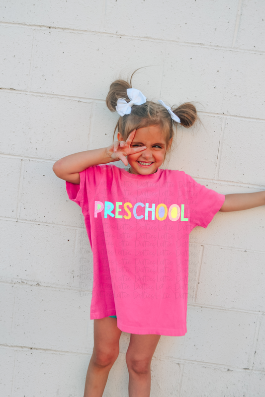 Preschool - PNG - Back To School - Sublimation - Digital Download - Pastel Filled