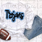 Trojans PNG - Trojans sublimation design - Digital Download - Columbia Blue and Black