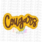 Cougars  Png - Cougars  Sublimation  -  Digital Download - Brown and Gold