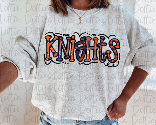 Knights PNG - Knights sublimation design - Digital Download - Orange and Navy