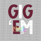 Gig ' Em PNG - Gig ‘Em  Sublimation - Digital Download