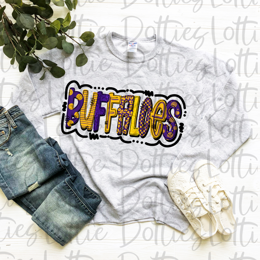 Buffaloes PNG - Buffaloes Sublimation Design - Digital Download Purple and Gold