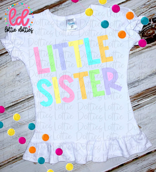 Little Sister PNG - Little Sister Sublimation - Digital Download -Pastel