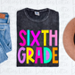 Sixth Grade PNG - Back To School - Sublimation - Digital Download - Bright Filled