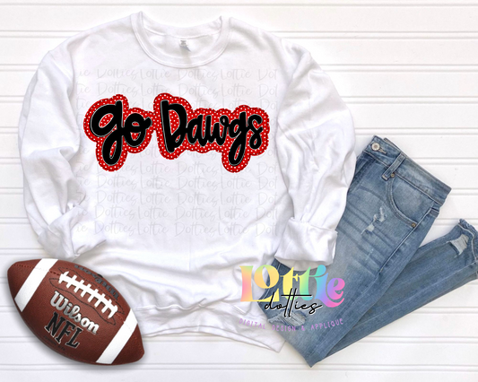 Go Dawgs - PNG - sublimation design - Digital Download - Red and Black