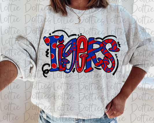 Tigers PNG - Tigers Sublimation design - Digital Download - Blue and Red