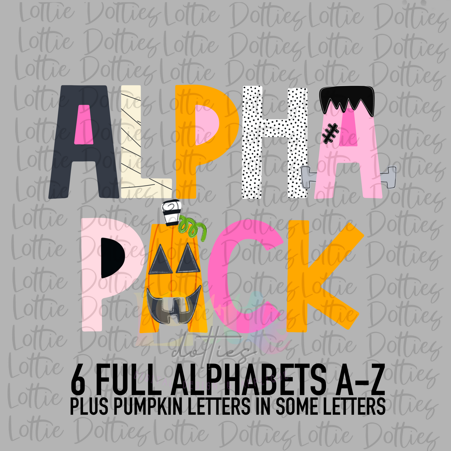 Halloween Pink and Orange Filled Alpha Png - Halloween Alpha Pack - Digital Download