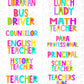 Bright School Profession Bundle PNG - Back To School - Sublimation - Digital Download