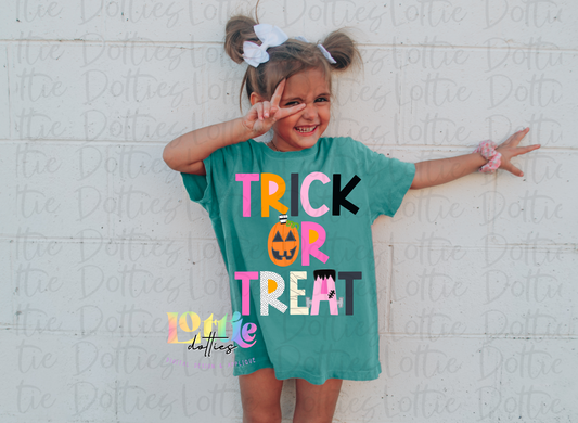 Trick or Treat - Pink and Orange Design Sublimation - Digital Download