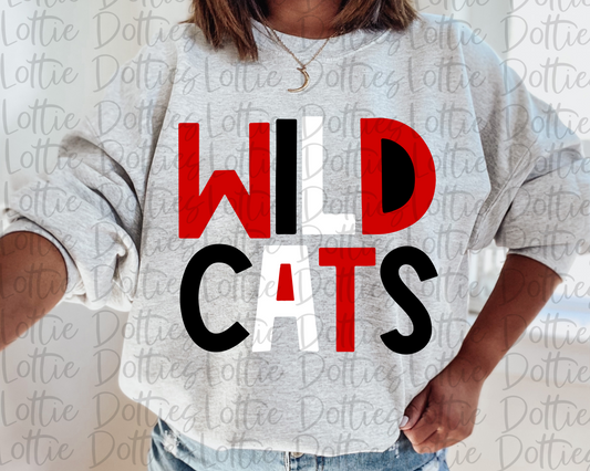 Wildcats  PNG - Wildcats -  sublimation  - Digital Download -Red Black and White