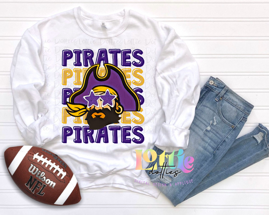 Pirates - PNG - Pirates  sublimation design - Digital Download - Purple and Gold