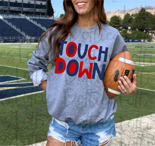 Touchdown Png - Football Sublimation Design- Digital Download - Red  and Navy