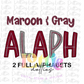 Maroon & Gray  Lines Alpha - Alpha Pack - Alphabet Clipart - Instant Download  - Alpha Pack