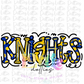 Knights PNG - Knights -  sublimation design - Digital Download Blue and Yellow