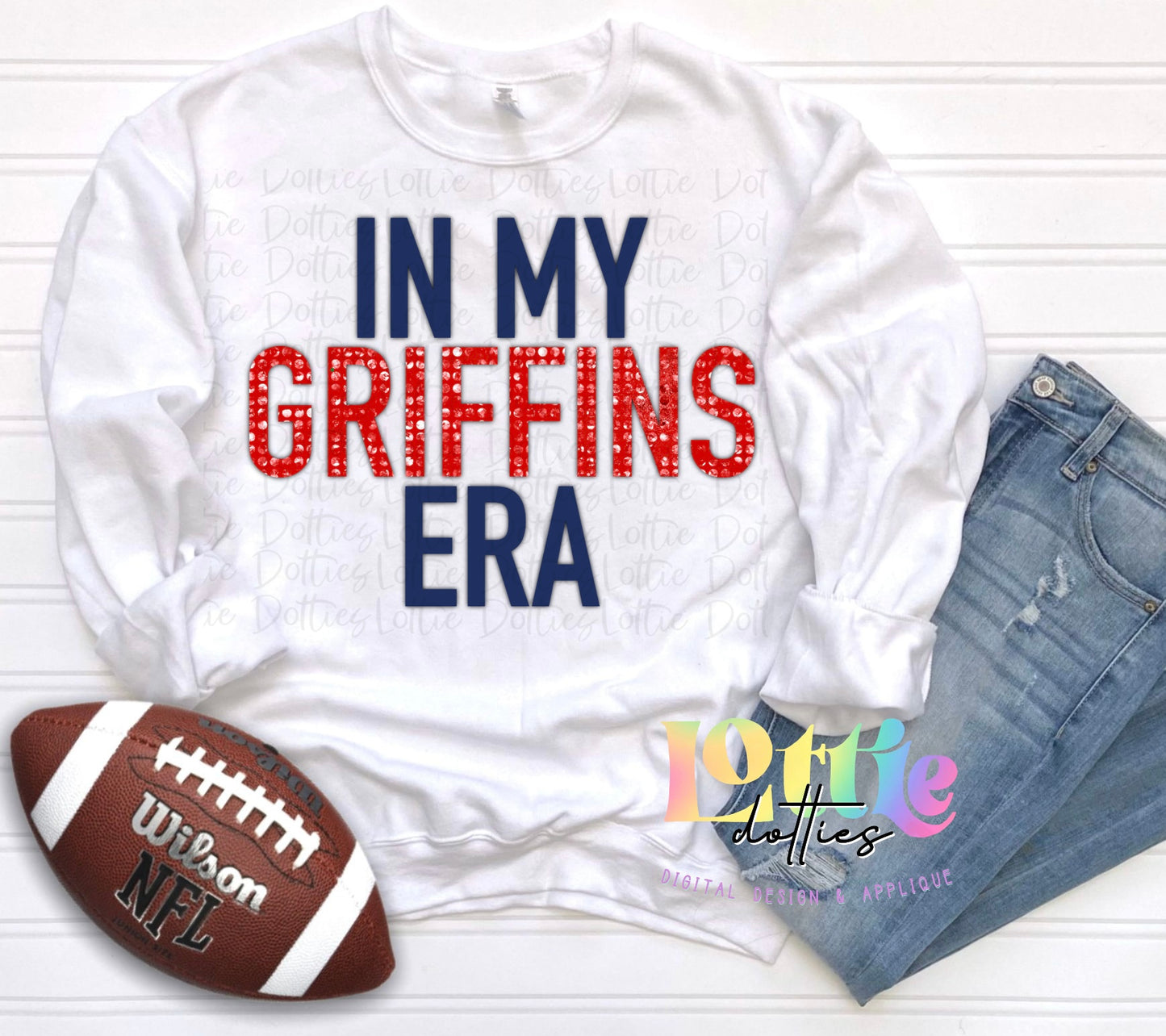 In My Griffins Era PNG - Griffins Sublimation -Digital Download - Red and Navy