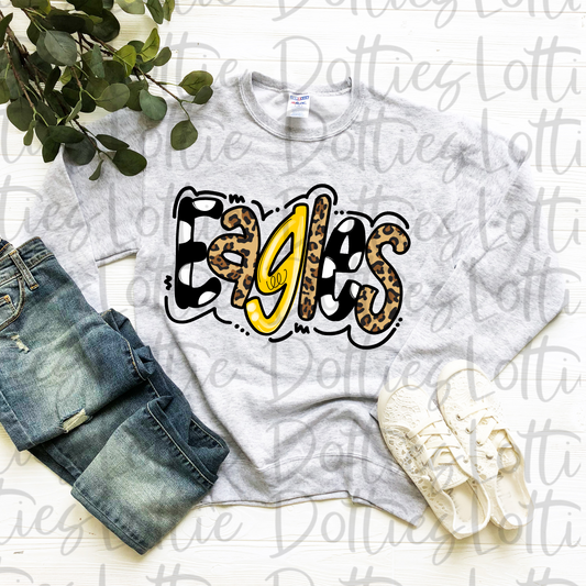 Eagles PNG - Eagles -  sublimation design - Digital Download Black, Gold and Leopard