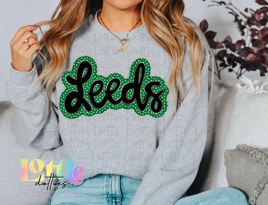 Leeds PNG - Leeds Sublimation - Digital Download - Green and Black