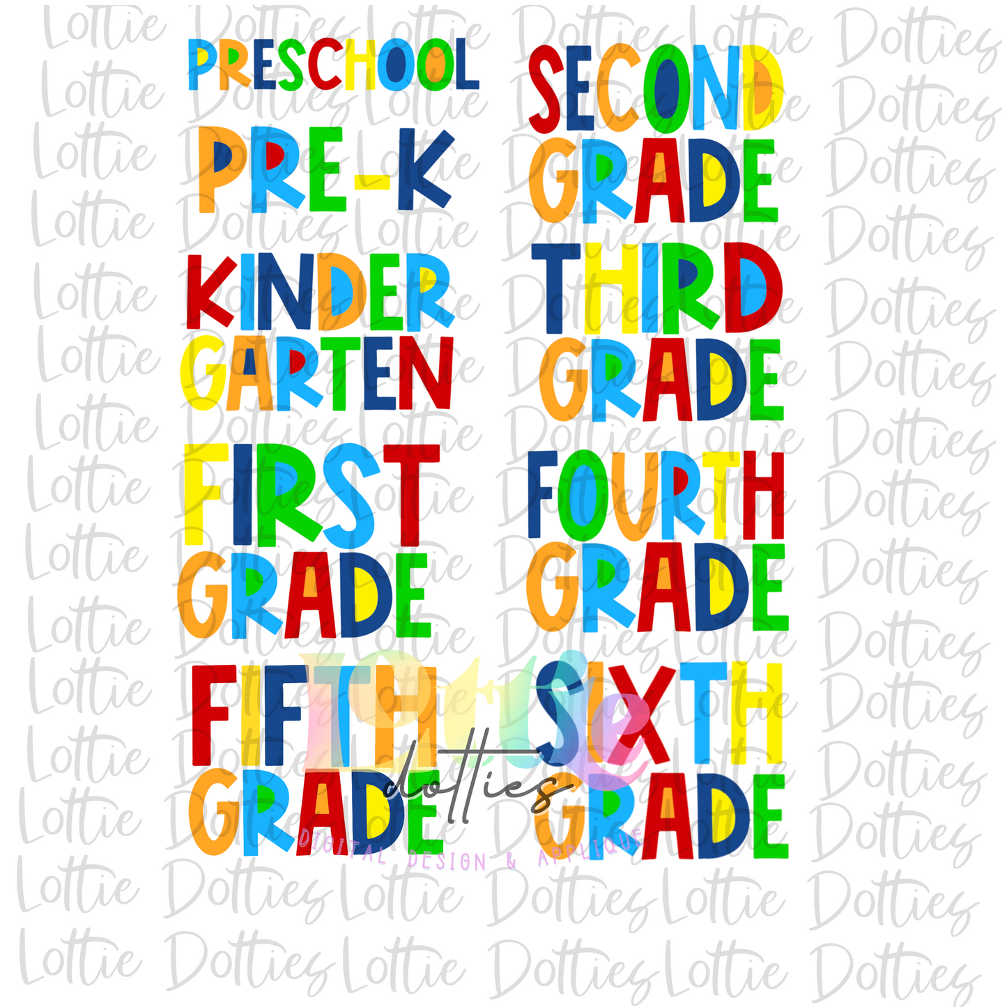 Primary Grade Bundle PNG - Back To School - Sublimation - Digital Download