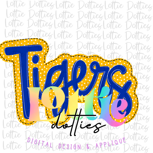Tigers  - PNG - sublimation design - Digital Download -  Gold and Royal