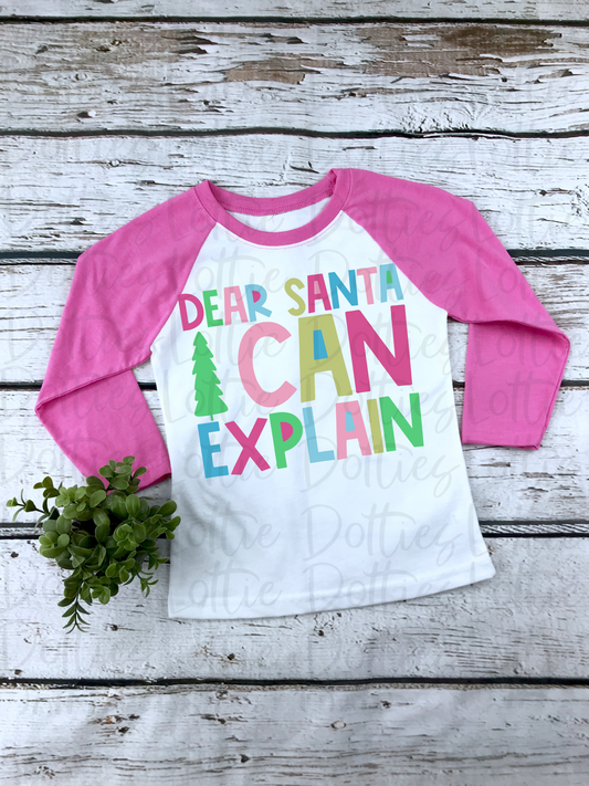 Dear Santa I Can Explain - Pink Png - Christmas Sublimation Design- Digital Download