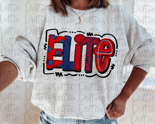 Elites PNG - Elites -  sublimation design - Digital Download - Navy and Red