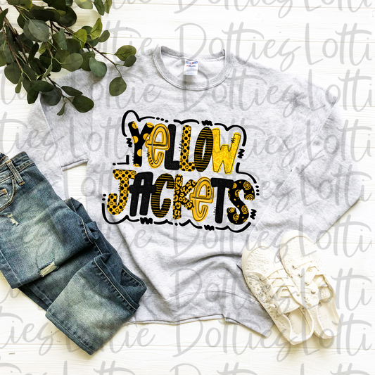 Yellow Jackets Png - Sublimation Design- Digital Download - Yellow and Black