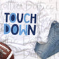 Touchdown Png - Football Sublimation Design- Digital Download - Carolina Blue and Navy
