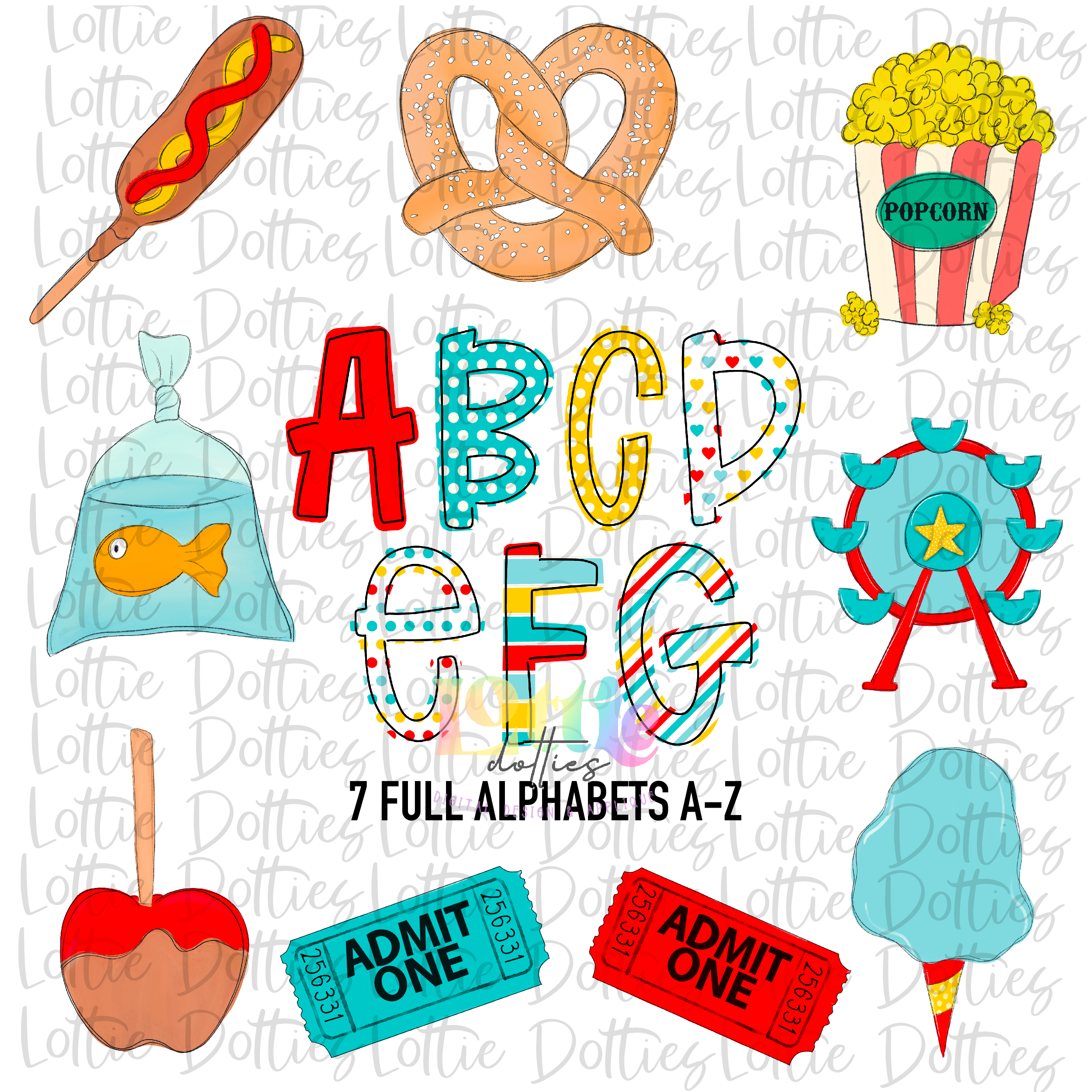 State Fair Alpha - Blue and Red - Alpha Pack - Alphabet Clipart - Inst ...