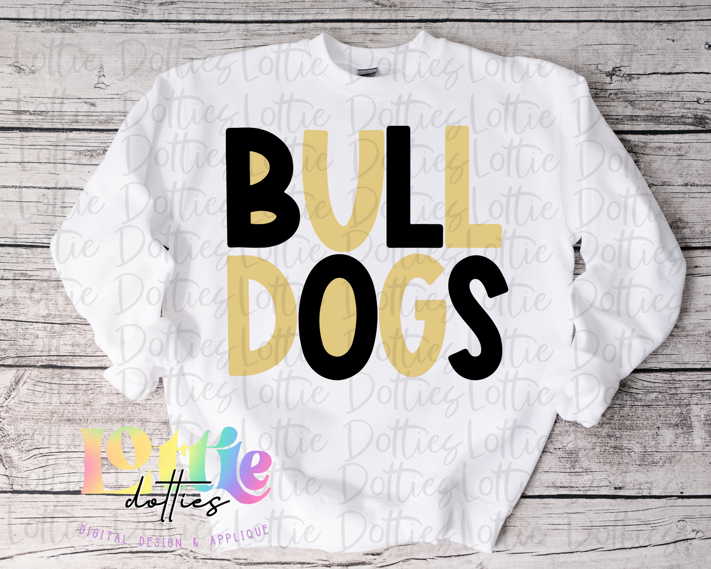 Bulldogs PNG - Bulldogs Design - Digital Download - Vegas Gold and Black Filled