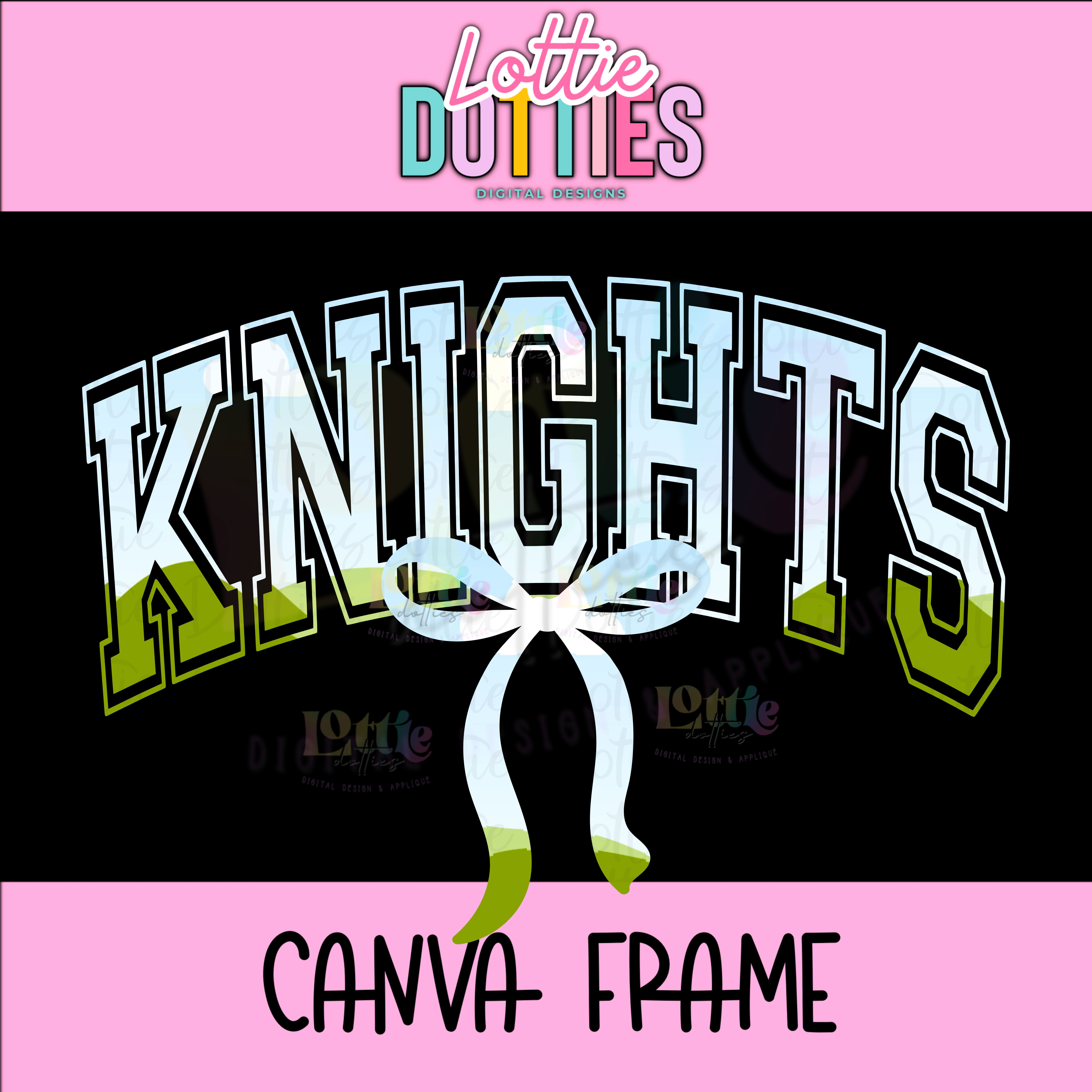 Knight Frame Design Knights Canva Frame - Canva Frames - Digital Download – Lottie Dotties LLC