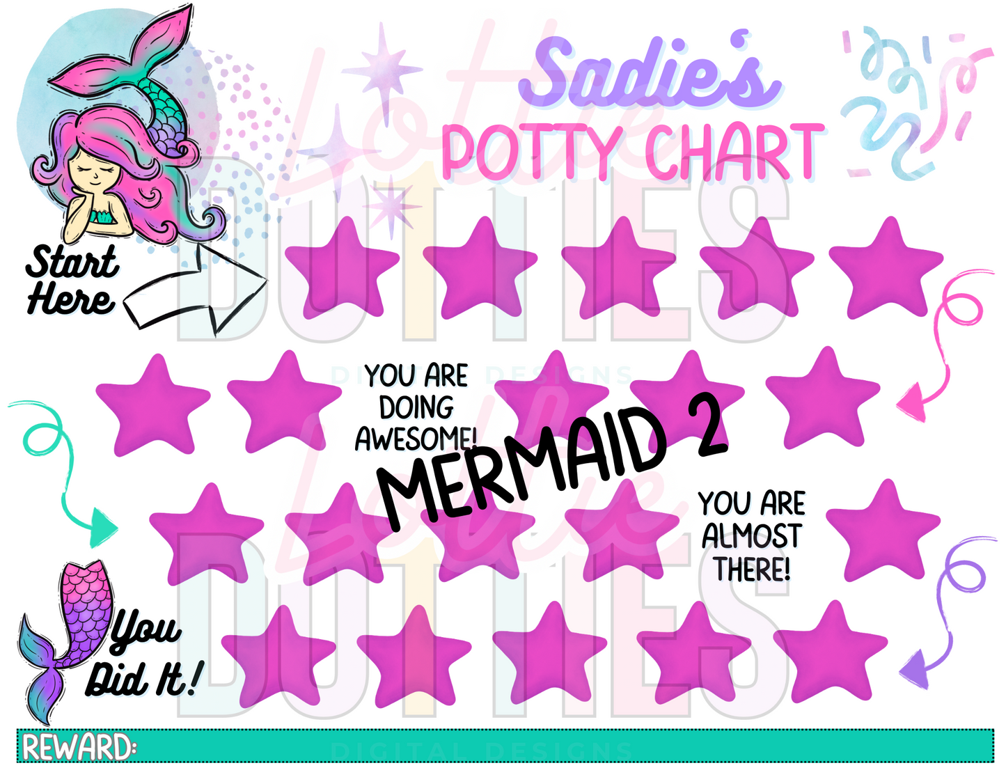 Mermaid Potty Chart Template - Mermaid 2