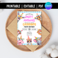 Party Animals Editable Birthday Invitation | Safari Jungle Animal Birthday for Girls | Pink Gingham Zoo Party Printable | Canva Template