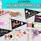 Printable Halloween Pennant Flags | Cute Spooky Party Decorations | Trick or Treat, Movie Night & Boo Basket Printables