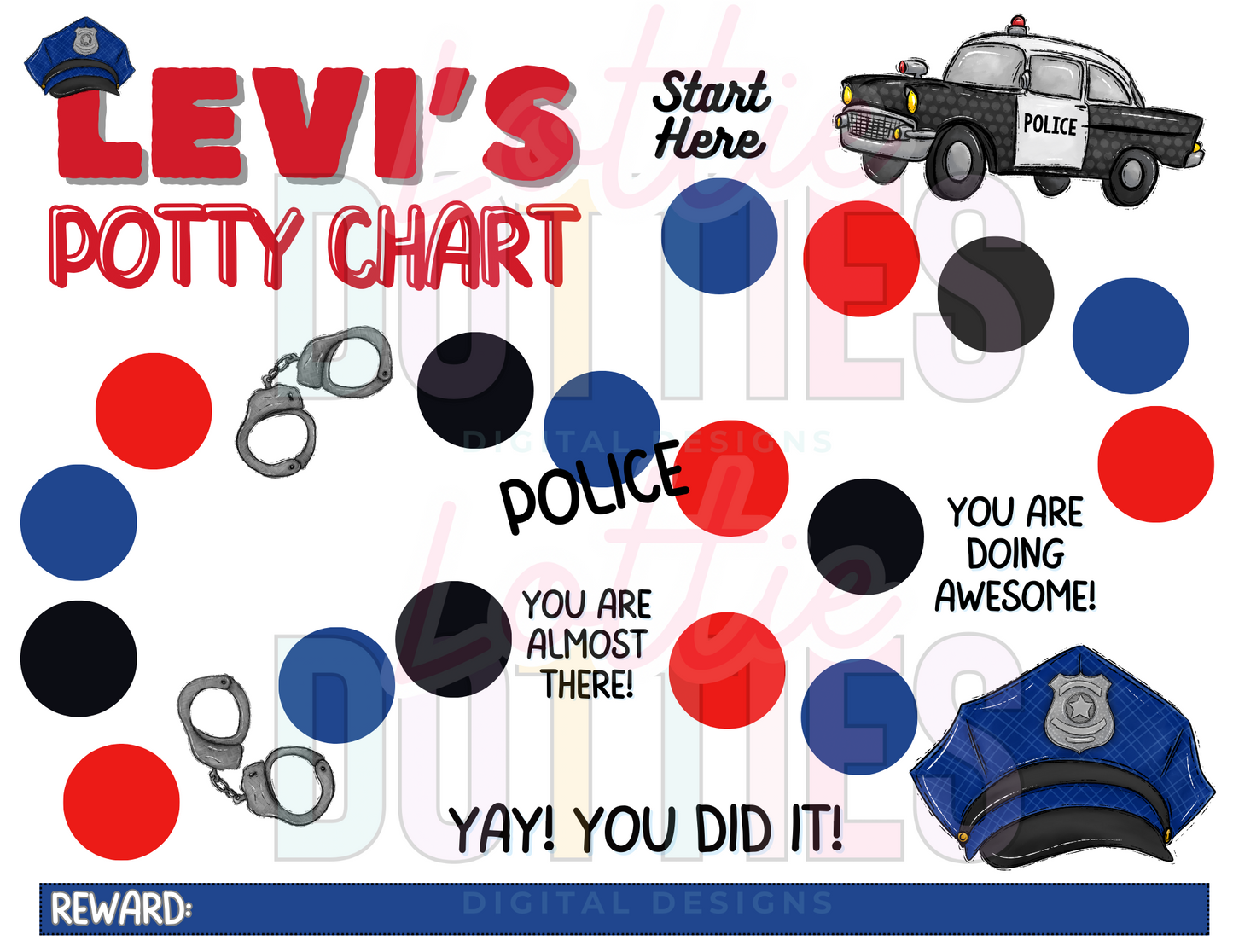 Police Potty Chart Template - Police