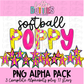 Softball Alphabet - Poppy Alpha Pack - Alphabet Clipart - Instant Download  - Alpha Pack - Softball Poppy