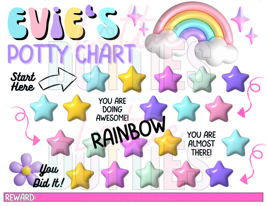 Rainbow Potty Chart Template - Rainbow