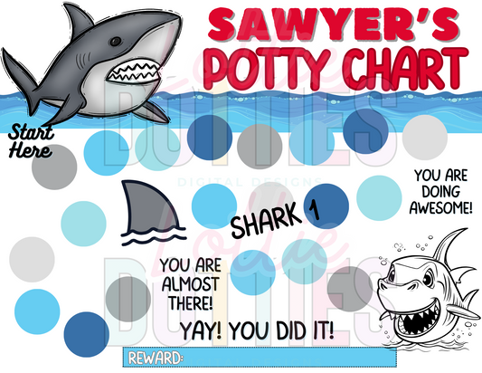 Shark Potty Chart Template - Shark 1