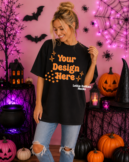Halloween Black Shirt Mock Up
