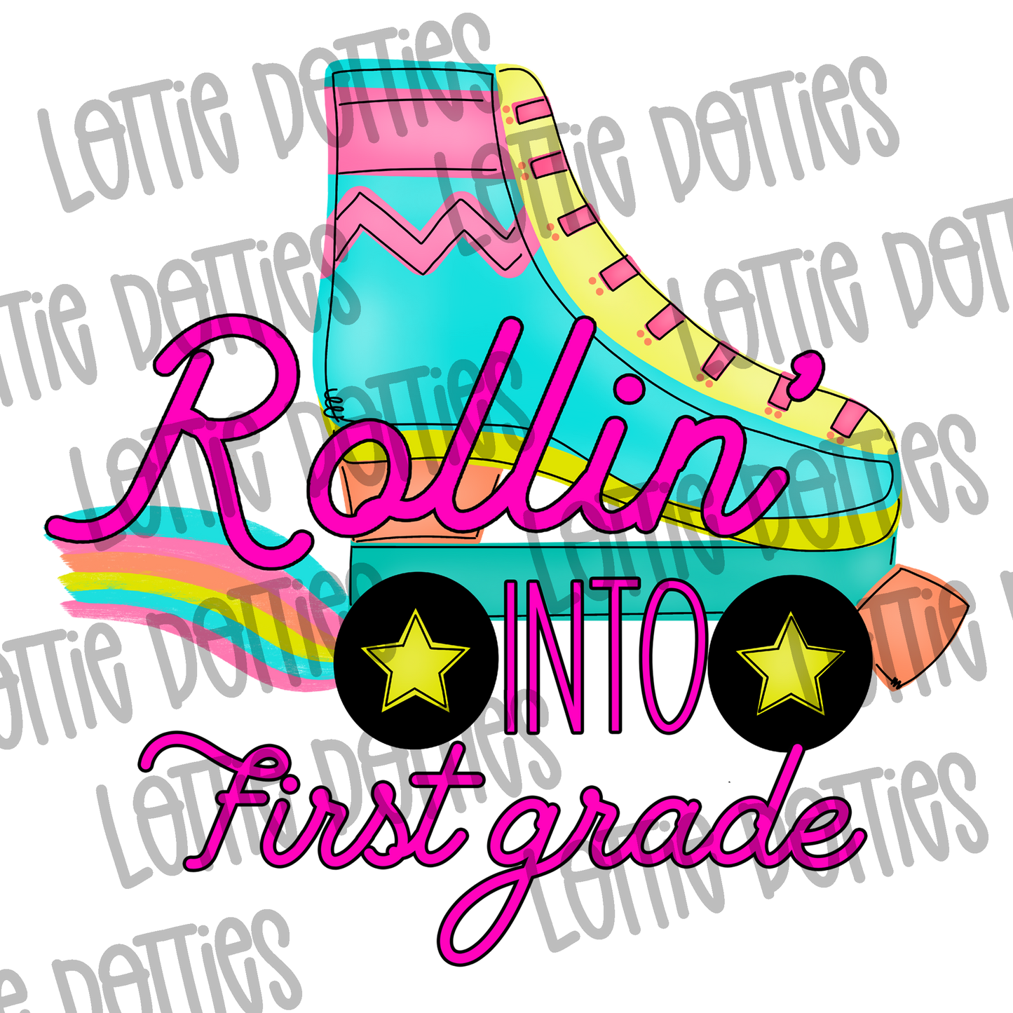 Rolling into First Grade Png - Back to School Design - Digital Download