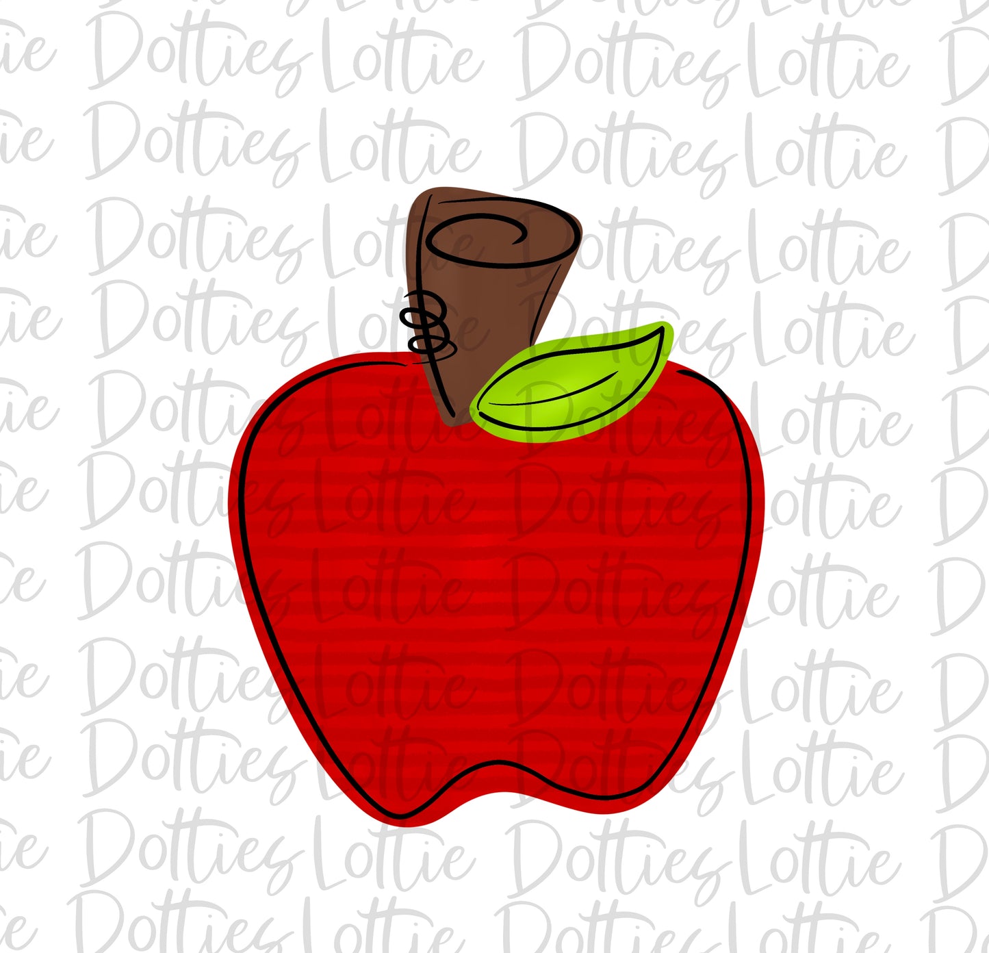 Apple Stripe Png - Back to School Design - Digital Download