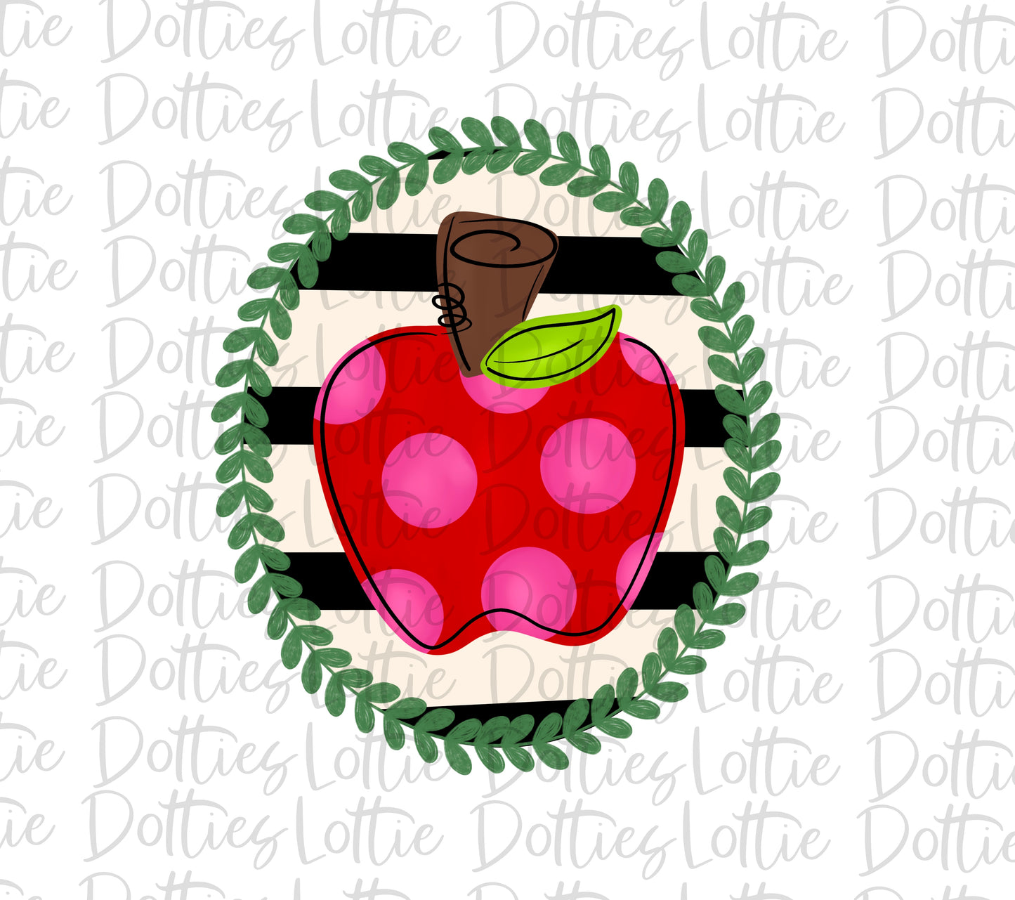 Apple Wreath  Png - Back to School Design - Digital Download