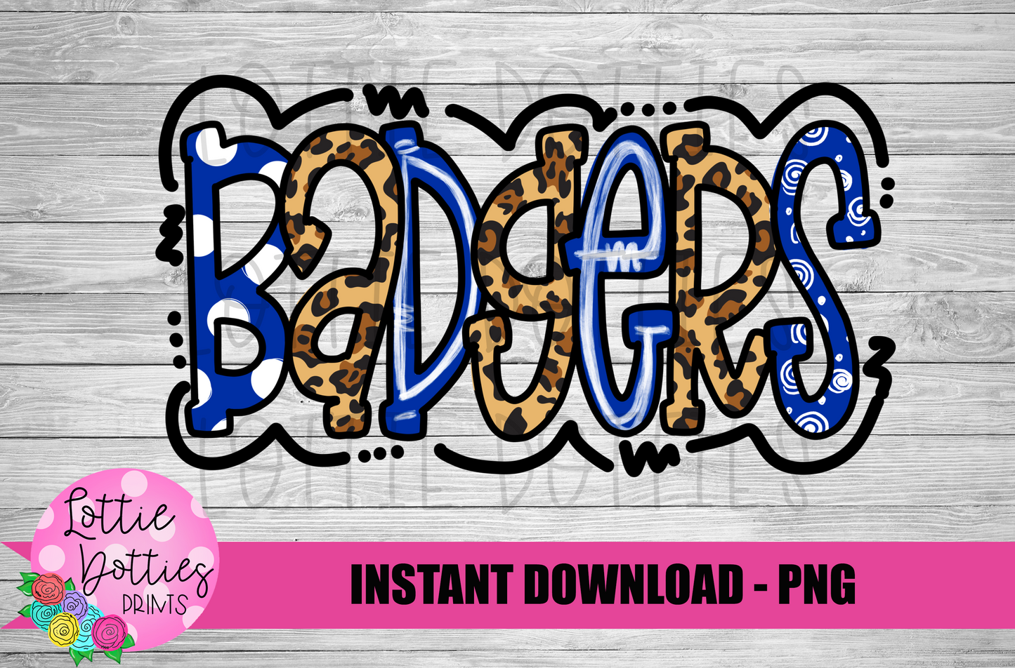 Badgers PNG - Badgers Sublimation design -   Digital Download - Royal and Leopard