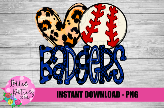 Baseball Badgers Png - Badgers  Sublimation Design - Digital Download